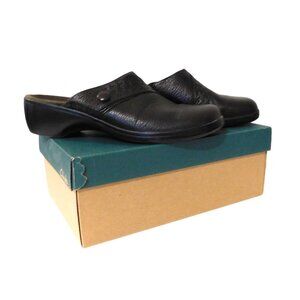 Clarks Patty Beli Leather Mules Womens 9M Dark Brown Soft Leather Slip On Shoes